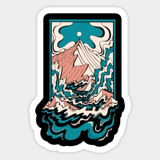 Waves to the mountains Sticker